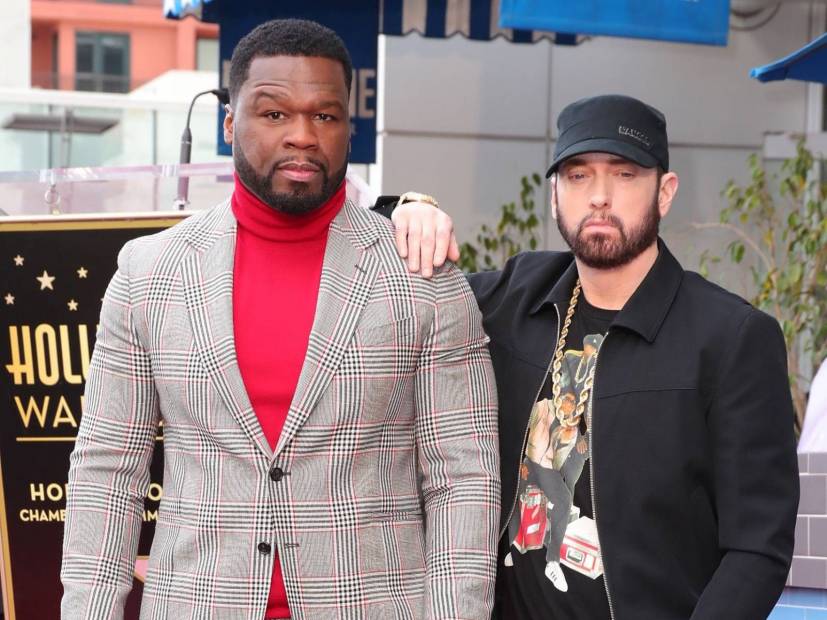 Eminem Makes Rare Public Appearance To Honor 50 Cent At Walk Of Fame Ceremony