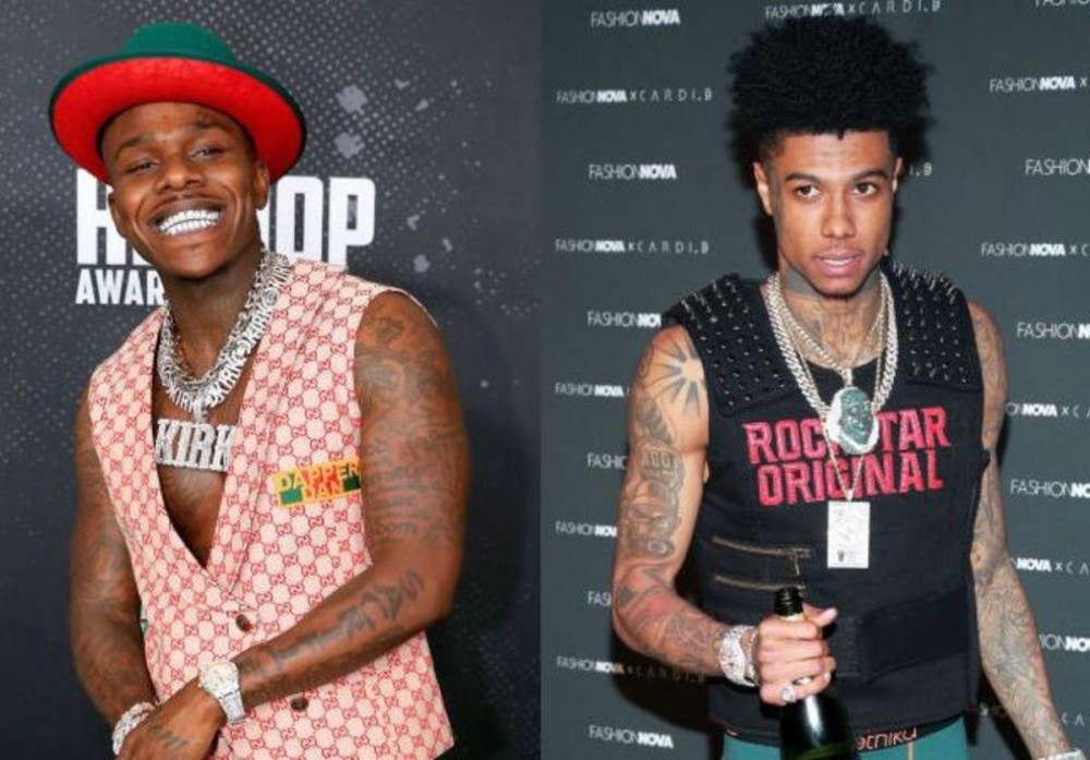 Blueface & DaBaby Pose With Presidential Impostor On "Obama" Music Video Set