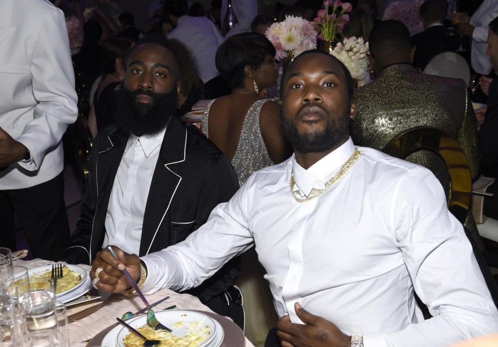 Meek Mill Hangs With Son & James Harden For #NationalSonsDay