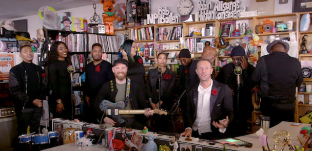 Watch Coldplay Cover Prince's "1999" At Tiny Desk Concert
