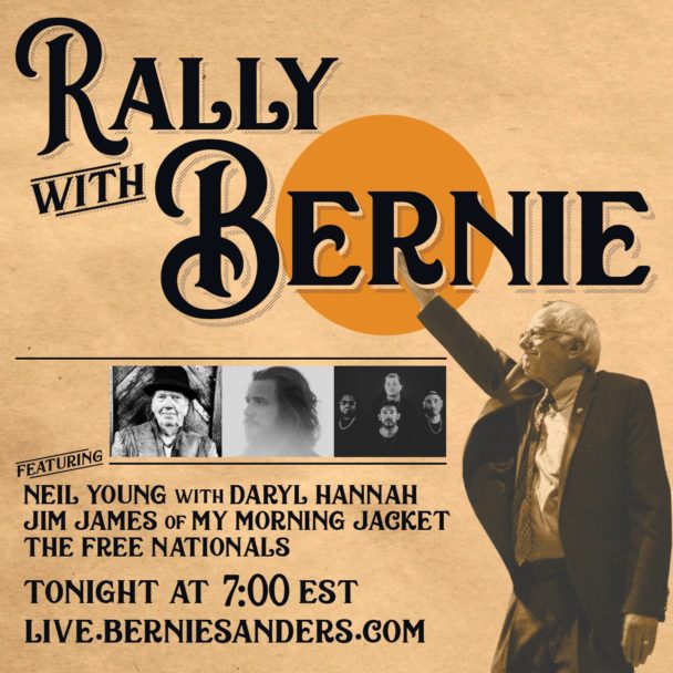 Watch Neil Young, Jim James Play For Bernie Sanders Digital Rally