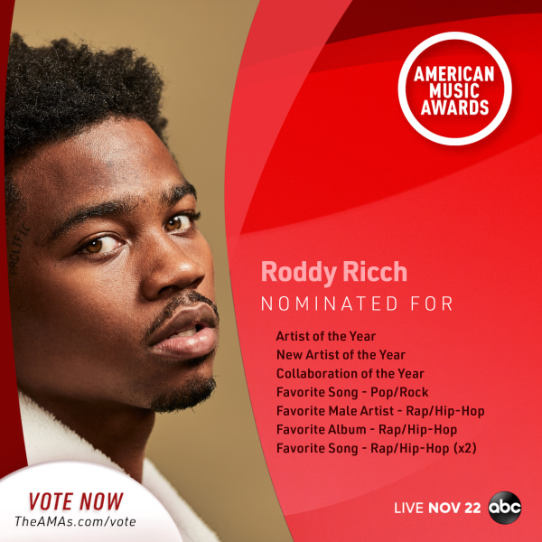 Roddy Ricch and The Weeknd Lead 2020 American Music Awards Nominations