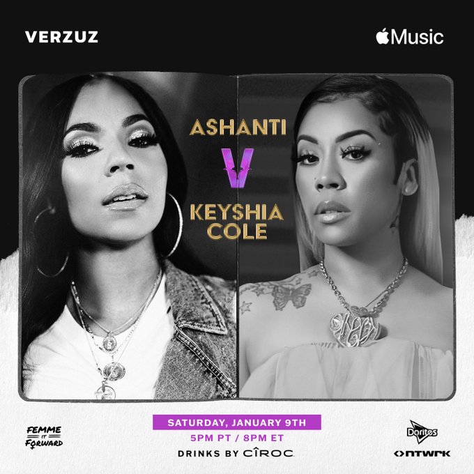 Ashanti and Keyshia Cole Verzuz Rescheduled to Jan. 9