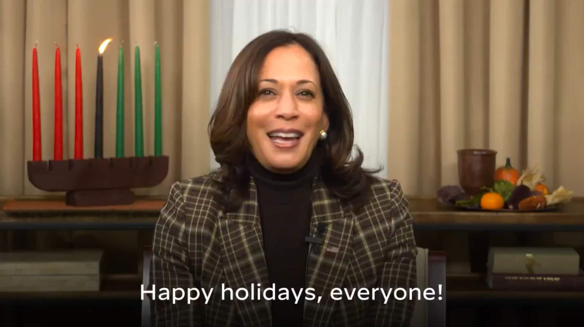 Kamala Harris Virtually Celebrates Kwanzaa