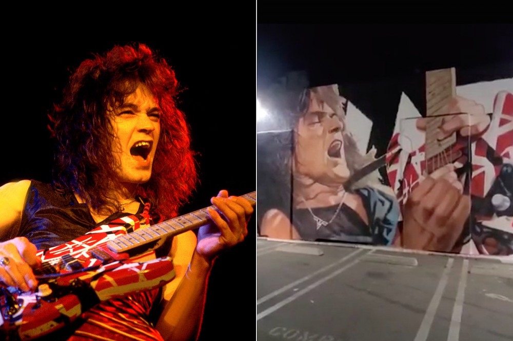 Massive Eddie Van Halen Mural at Hollywood Guitar Center Unveiled on Late Legend’s Birthday