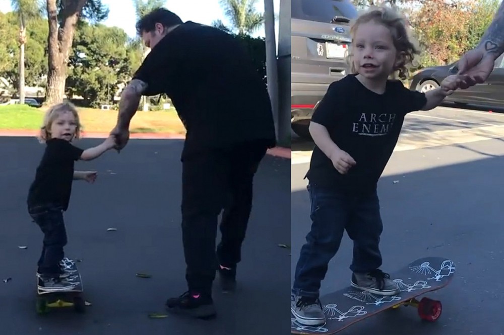Watch Bam Margera Teach His Three-Year-Old Son How to Skate