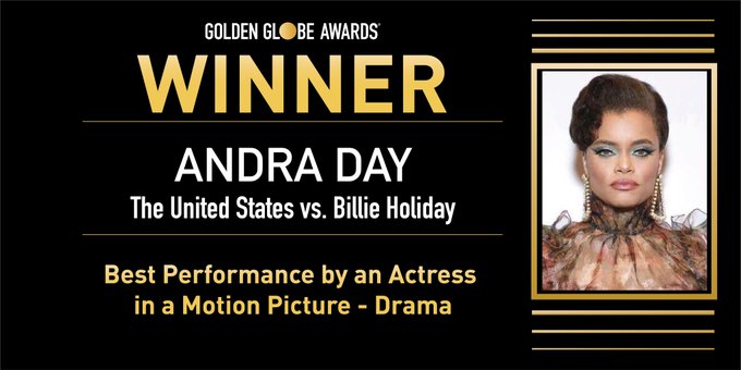 Andra Day Becomes Second Black Woman to Win Golden Globe for Best Actress in a Motion Picture Drama