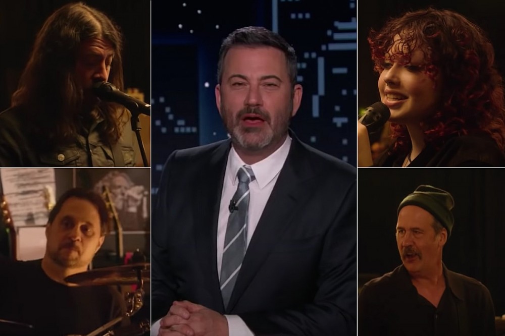 Dave Grohl + Daughter Violet, Dave Lombardo, Krist Novoselic Play Classic Punk Cover on ‘Kimmel’