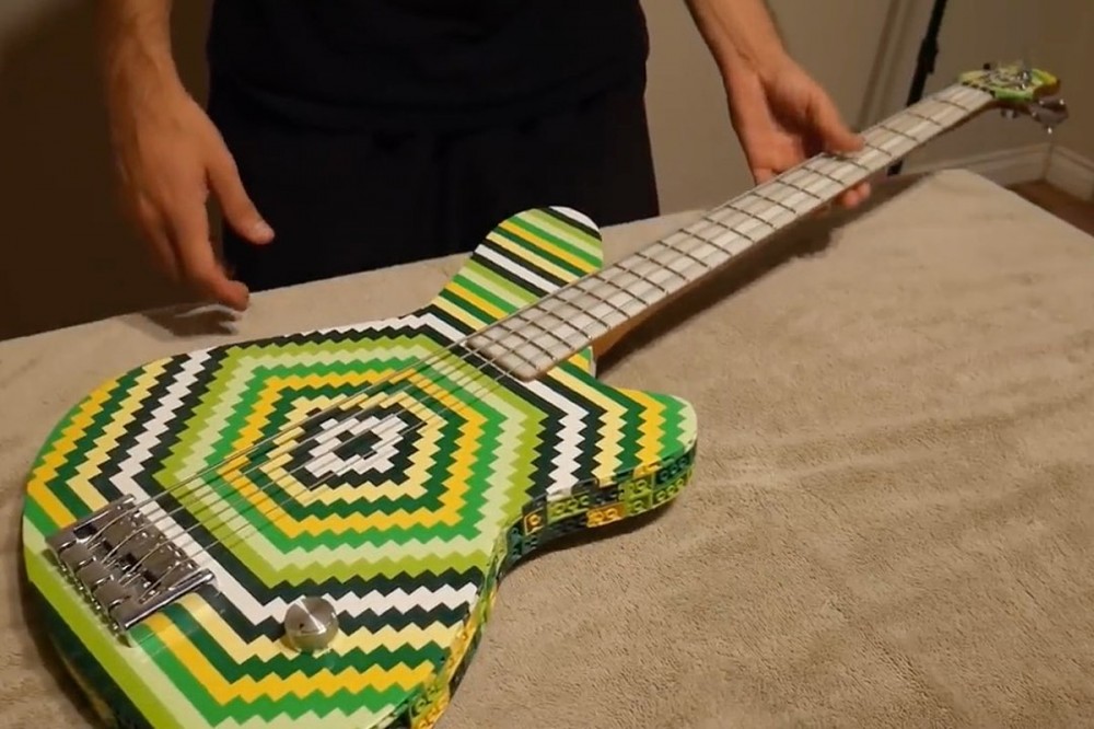 Bass Guitar Made Out of 2,000 Lego Bricks Actually Plays