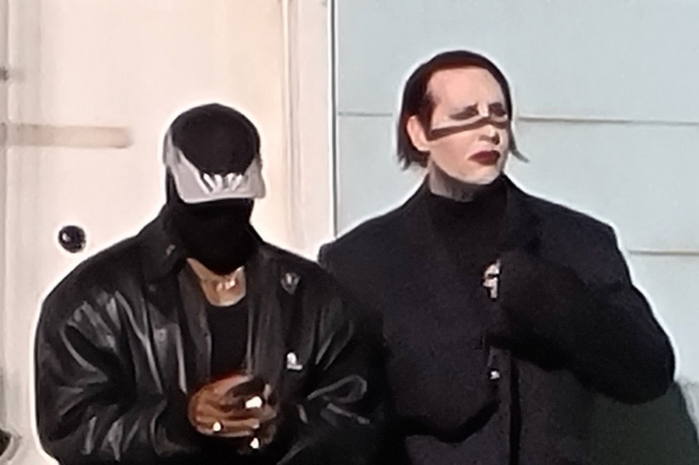 Marilyn Manson Prays With Kanye West + Justin Bieber at Rapper’s Sunday Service