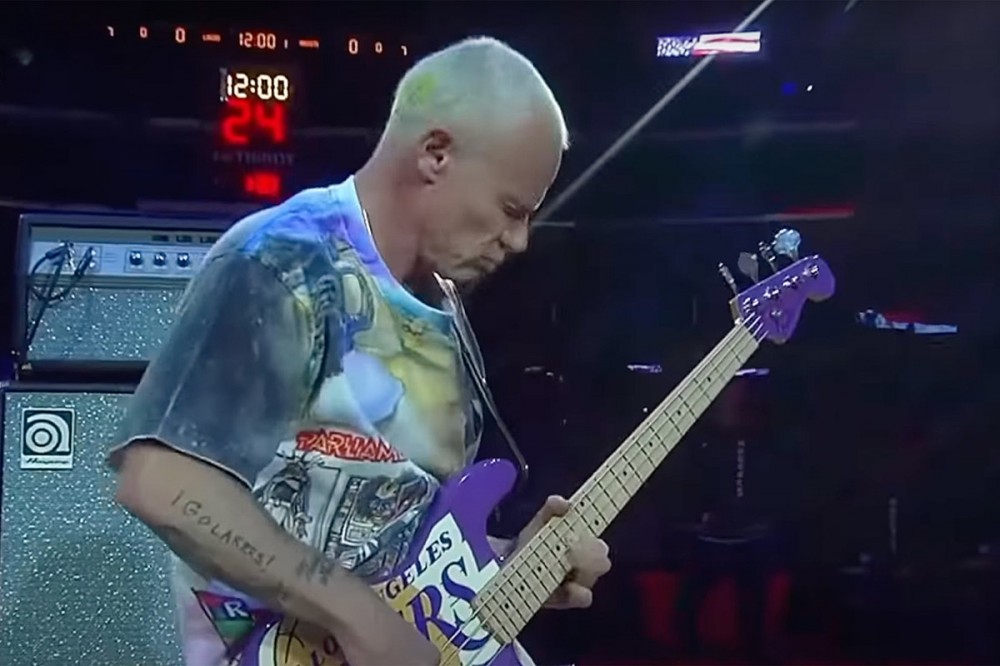 Flea Rocks Fuzzed Out Bass-Led National Anthem at Los Angeles Lakers Game