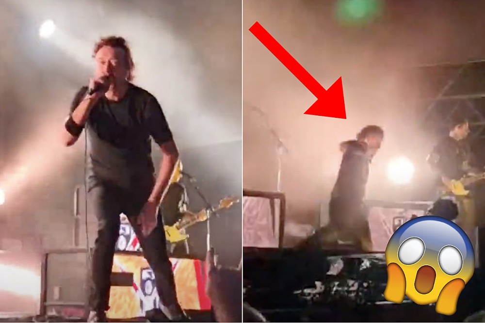 Rise Against Frontman Tim McIlrath Falls Into Stage Gap + Keeps Singing