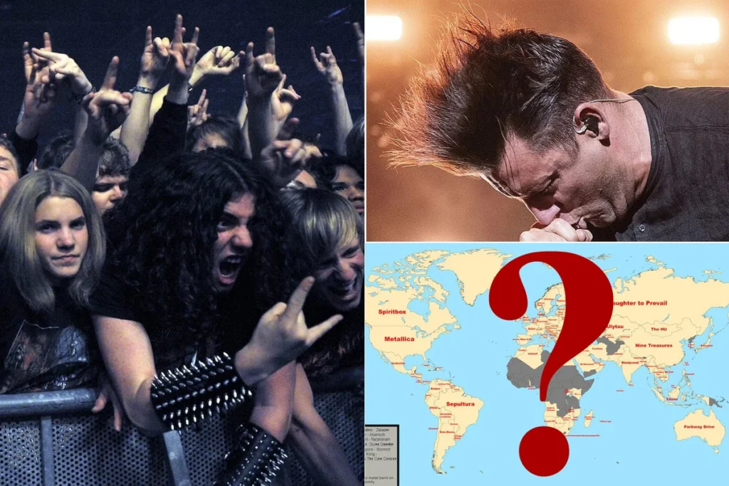 Map Shows Most Popular Metal Band in Every Country Right Now