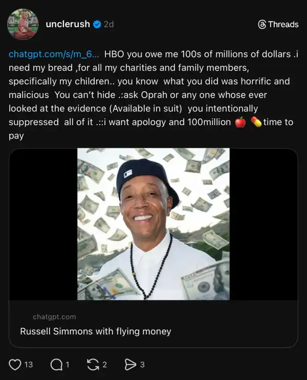 Russell Simmons Escalates HBO Lawsuit With Public Call for Massive Damages